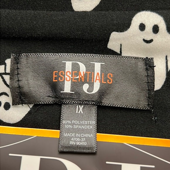 BOO GHOST 2pc Pajama Set * size 1X * White & Orange on Black SHORTS Short Sleeve - Picture 4 of 10